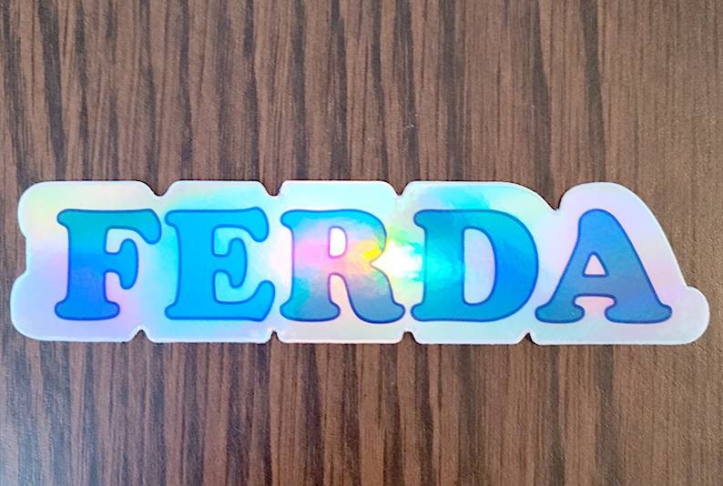 Ferda Sticker Holographic FERDA Text Sticker - Etsy