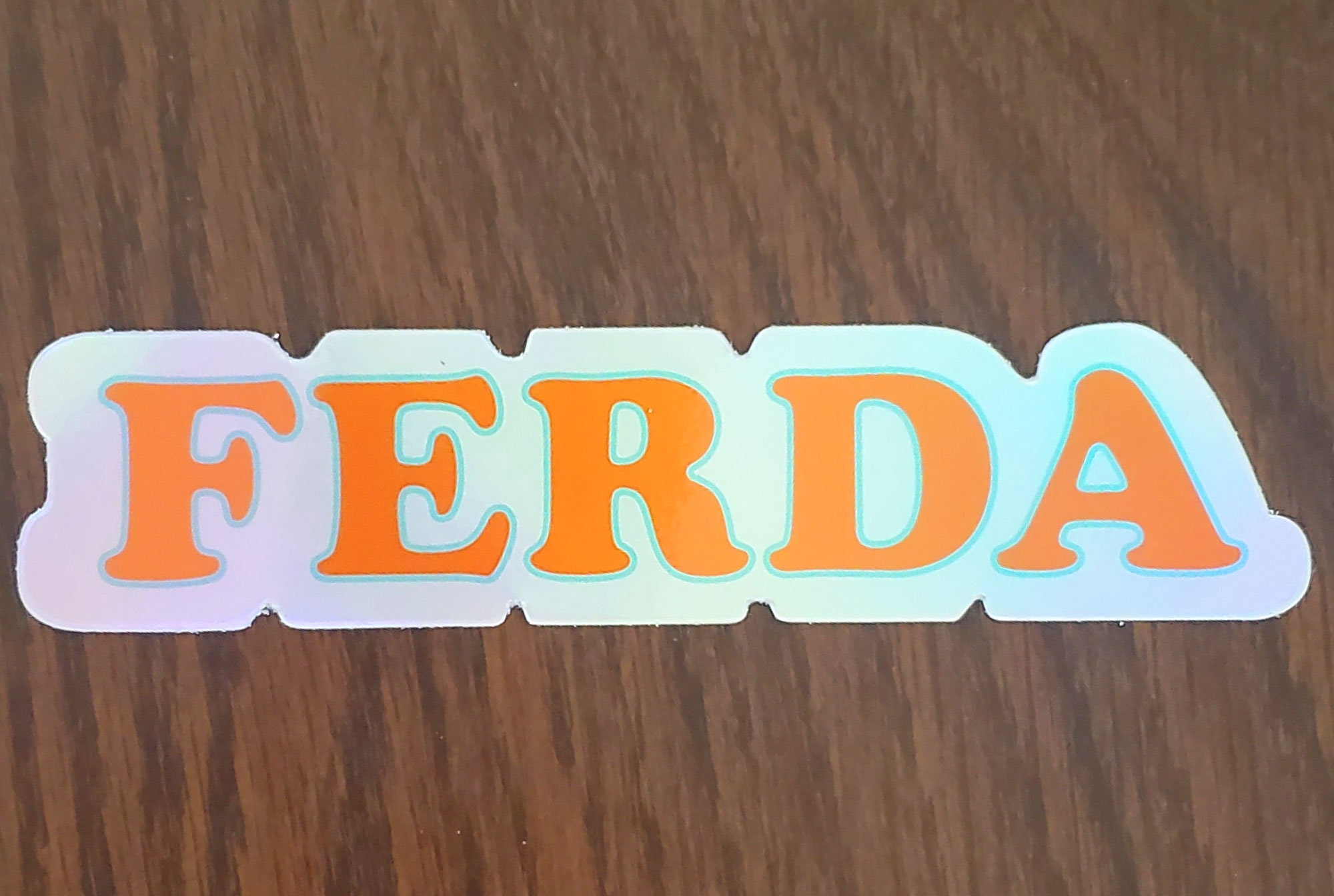 Ferda Sticker Holographic FERDA Text Sticker - Etsy