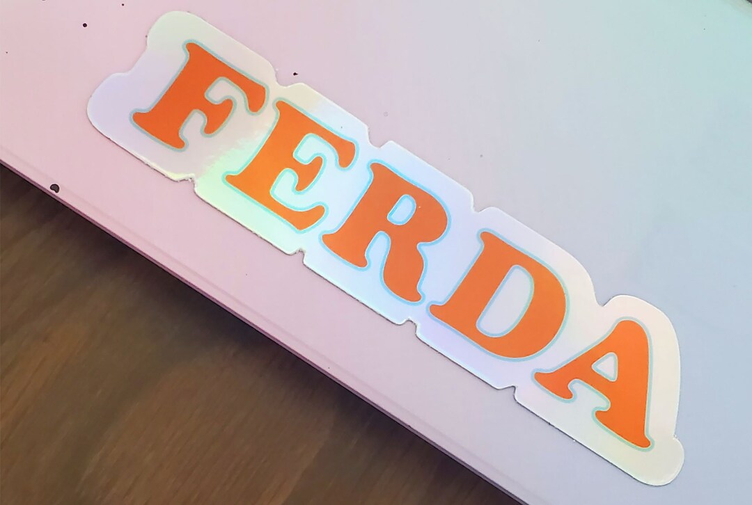 Ferda Sticker Holographic FERDA Text Sticker - Etsy