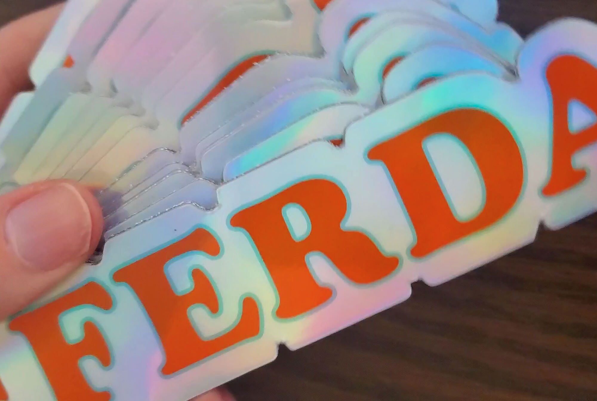 Ferda Sticker Holographic FERDA Text Sticker - Etsy