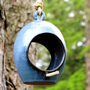 Bird feeder – Pottery ball shaped bird feeder, Hanging pottery bird feeder, Garden decoration, Ceramic, Stoneware, Handmade, Wheel thrown