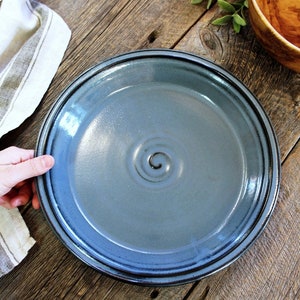 Pie plate – Pottery large pie dish, 32 cm pie plate, Casserole dish, Pie pan, Baking dish, Ceramic, Stoneware, Handmade, Wheel thrown