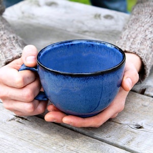 Coffee mug – Pottery large classic coffee mug, 525 ml pottery mug, Latte mug, Soup bowl, Ceramic, Stoneware, Handmade, Wheel thrown
