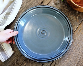 Pie plate – Pottery large pie dish, 32 cm pie plate, Casserole dish, Pie pan, Baking dish, Ceramic, Stoneware, Handmade, Wheel thrown