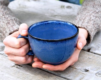 Coffee mug – Pottery large classic coffee mug, 525 ml pottery mug, Latte mug, Soup bowl, Ceramic, Stoneware, Handmade, Wheel thrown