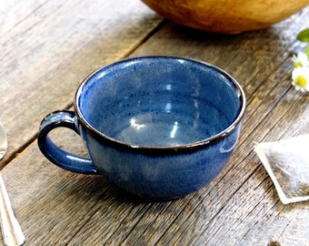 Coffee mug – Pottery classic regular coffee mug, 350 ml pottery mug, Cappuccino cup, Ceramic, Stoneware, Handmade, Wheel thrown