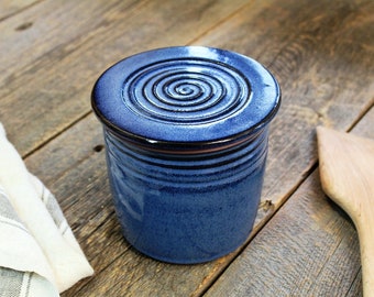 Medium jar – Pottery medium flat lid jar, 1,2 L ceramic jar, Pottery crock, Canister set, Ceramic, Stoneware, Handmade, Wheel thrown