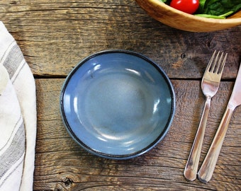 Salad bowl – Pottery medium slab rolled bowl, 300 ml ceramic dish, Prep bowl, Oatmeal bowl, Ceramic, Stoneware, Handmade, Slab rolled