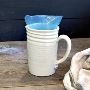 Pitcher – Pottery milk bag holder, 1,5 L water pitcher, Large pitcher, Pottery jug, Ceramic jug, Ceramic, Stoneware, Handmade, Wheel thrown