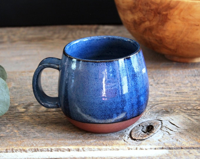 Coffee Mug Cup ,large Ceramic Handmade Mug With Large Handle, Turquoise