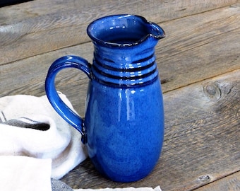 Pitcher – Pottery water jug, 1,25 L water pitcher, Large pitcher, Pottery jug, Ceramic jug, Ceramic, Stoneware, Handmade, Wheel thrown