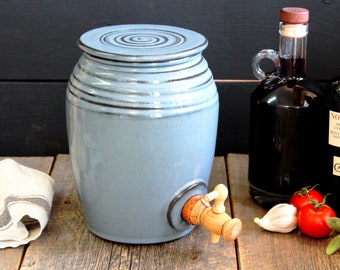 Vinegar crock - Pottery vinegar jar, 3,5L vinegar crock, Kombucha crock, Water dispenser, Ceramic, Stoneware, Handmade, Wheel thrown