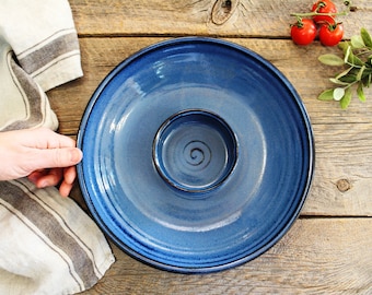 Chip and dip bowl – Pottery nachos bowl, Large chip & dip bowl, Veggies and dip serving dish, Ceramic, Stoneware, Handmade, Wheel thrown