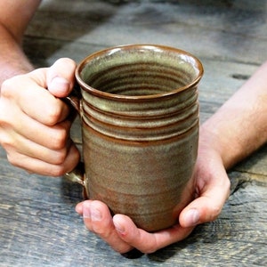 Beer mug – Pottery straight medium beer mug, Extra large coffee mug, Tankard, 750 ml pottery mug, Ceramic, Stoneware, Handmade, Wheel thrown