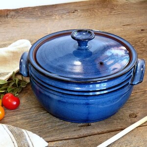 Casserole dish – Pottery large casserole dish with lid, 3 L lidded cooking dish, Baking dish, Ceramic, Stoneware, Handmade, Wheel thrown