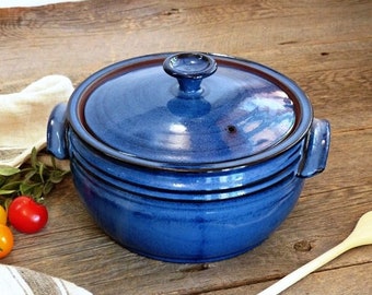 Casserole dish – Pottery large casserole dish with lid, 3 L lidded cooking dish, Baking dish, Ceramic, Stoneware, Handmade, Wheel thrown