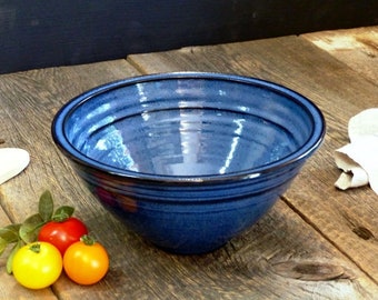 Mixing bowl – Pottery medium mixing bowl, 1,5 L dish, Fruit bowl, Salad bowl, Large noodle bowl, Ceramic, Stoneware, Handmade, Wheel thrown