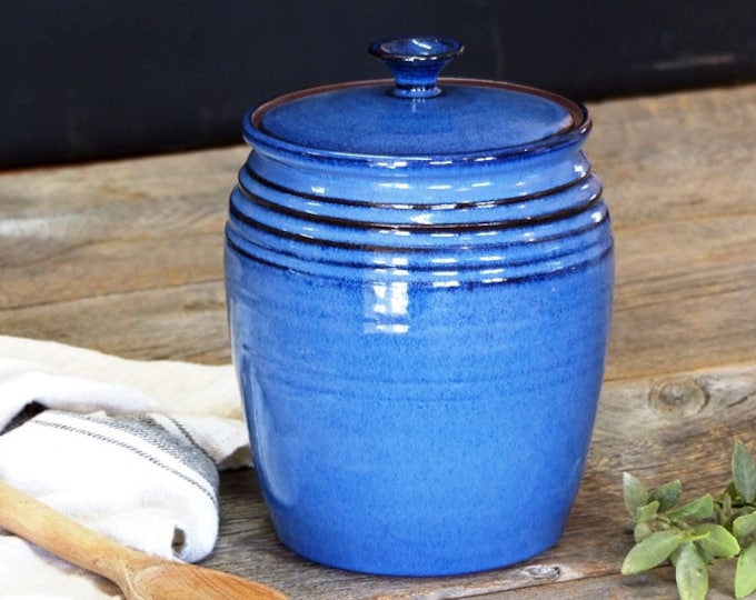 Large Jar Pottery Large Rounded Jar With Lid, 3 L Ceramic Jar, Pottery