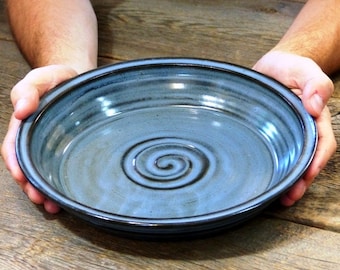 Pie plate – Pottery standard pie dish, 24,5 cm pie plate, Casserole dish, Pie pan, Baking dish, Ceramic, Stoneware, Handmade, Wheel thrown