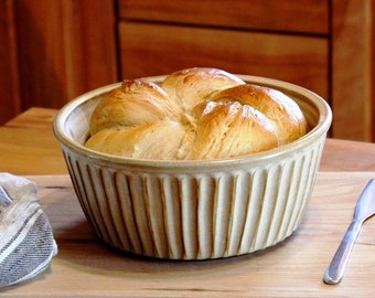 Soufflé dish – Pottery deep dish pie plate, 22,5 cm soufflé dish, Bread loaf baker, Pie pan, Ceramic, Stoneware, Handmade, Wheel thrown