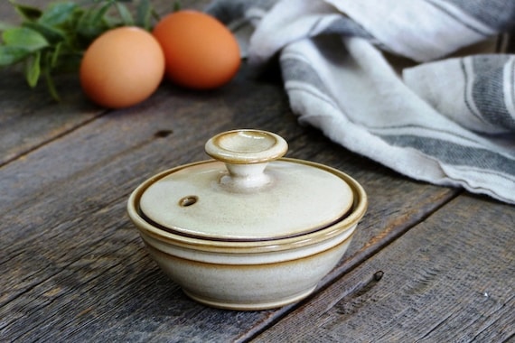 Poached Egg Cooker Pottery Microwave Poached Egg Baker, 175 Ml Casserole  Dish With Lid, Ceramic, Stoneware, Handmade, Wheel Thrown 