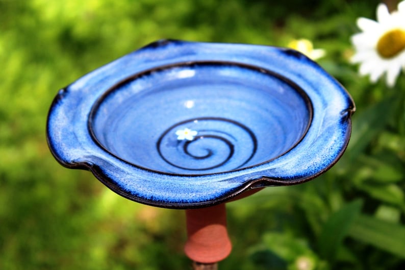 Flower stake  Pottery small flower stake 16 cm flower Blue