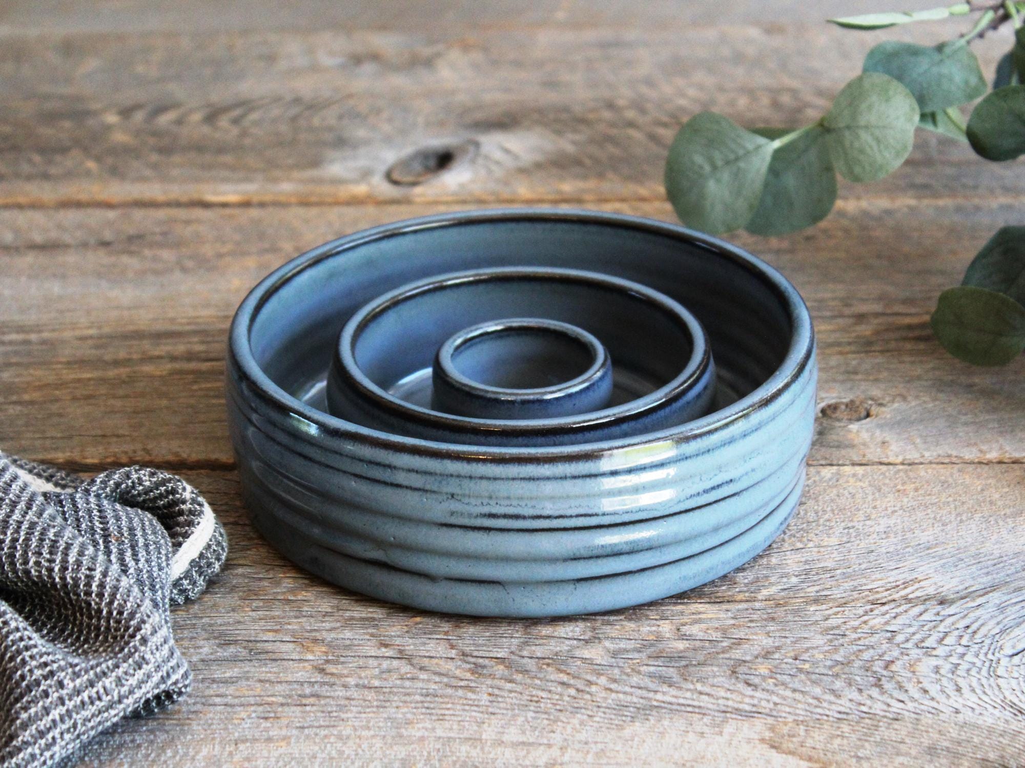 Slow Feeder Pet Bowl - Pottery Large Dog Dish, Ceramic Feeder, Large Bowl, Ceramic, Stoneware, Handmade, Wheel Thrown
