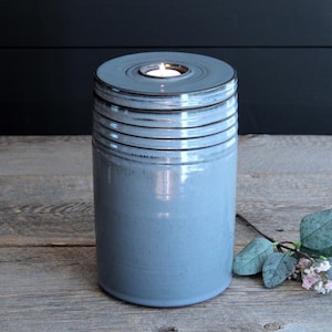 Tealight candle cremation urn - Pottery XXL adult ashes urn, 185 cubic inch urn, Human or pet remains jar, Ceramic, Stoneware, Handmade