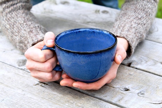 Coffee mug – Pottery large classic coffee mug, 525 ml pottery mug, Latte mug, Soup bowl, Ceramic, Stoneware, Handmade, Wheel thrown