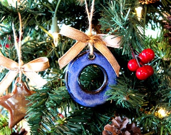 Christmas ornament – Pottery hanging Christmas tree ornament, Ceramic ornament, Pottery ornament, Ceramic, Stoneware, Handmade, Slab rolled