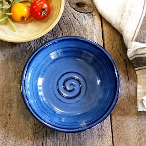 Pasta bowl – Pottery medium deep plate, 600 ml shallow bowl, Salad bowl, Poke bowl, Oatmeal bowl, Ceramic, Stoneware, Handmade, Wheel thrown