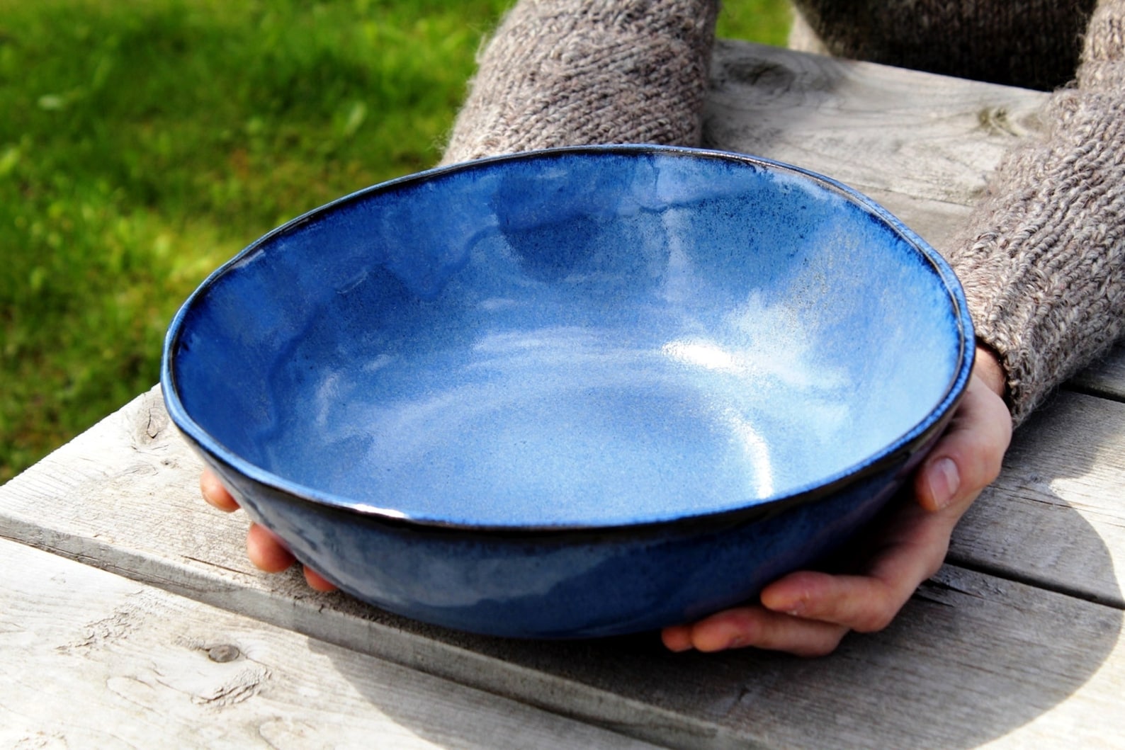 Salad Bowl Pottery Slab Rolled Salad Bowl 3L Salad Bowl Etsy Canada