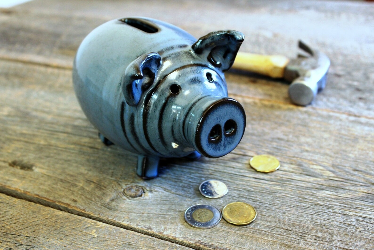 Piggy Bank Pottery Break to Open Piggy Bank Piggy Bank Etsy