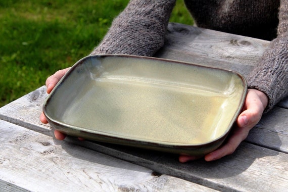 Casserole Dish Pottery 24x31 Cm Large Square Pan, Square Deep Dish