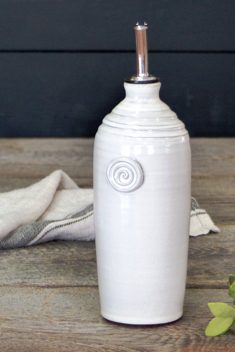 Olive Oil Cruet Pottery Oil Bottle With Spout 550 Ml Etsy Canada