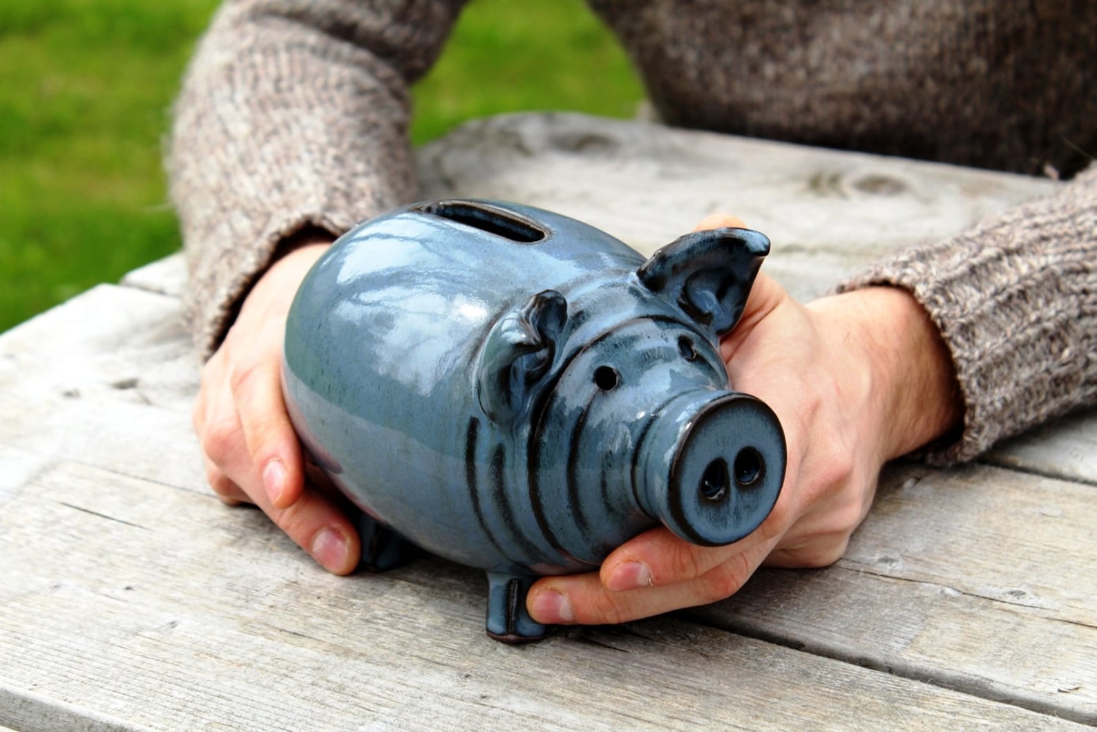 Piggy Bank Pottery Break to Open Piggy Bank Piggy Bank Etsy