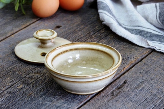 Poached Egg Cooker Pottery Microwave Poached Egg Baker, 175 Ml Casserole  Dish With Lid, Ceramic, Stoneware, Handmade, Wheel Thrown 