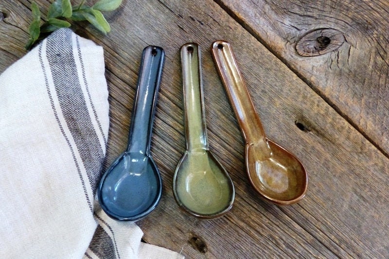 Chinese spoon – Pottery 18 cm duck spoon, Pottery Chinese spoon, Ceramic Chinese Spoon, Pottery spoon, Stoneware, Handmade, Slab rolled