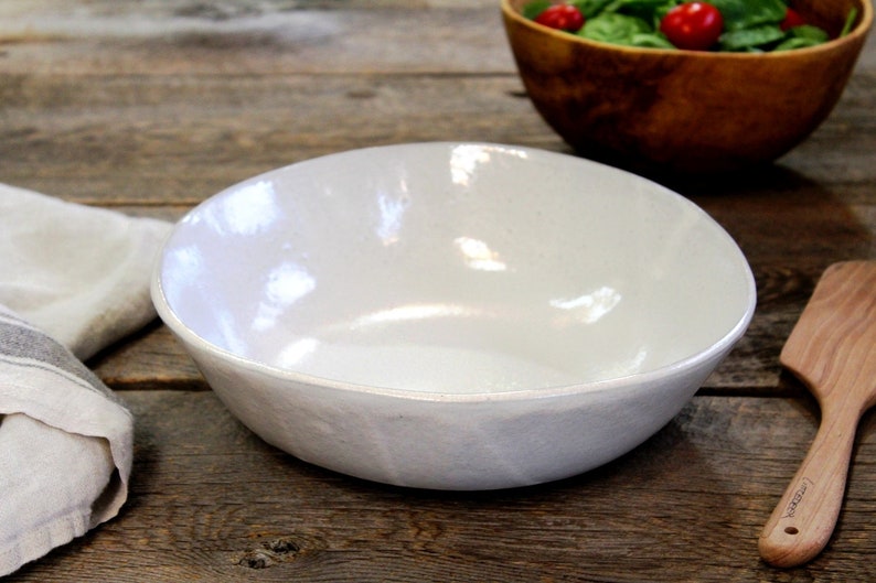 Salad Bowl Pottery Slab Rolled Salad Bowl 3L Salad Bowl Etsy Canada