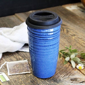 Travel Cup Pottery Large Travel Mug, Silicone Lid and Sleeve, 700 Ml Coffee  Mug, Zero Waste, Ceramic, Stoneware, Handmade, Wheel Thrown 