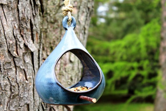Bird Feeder Pottery Drop Shaped Bird Feeder Hanging Pottery Bird
