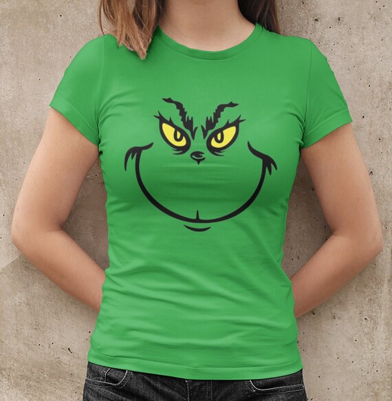 Camiseta Grinch Face Camiseta navidena Ninos Unisex Camiseta ajustada para mujer Etsy Mexico