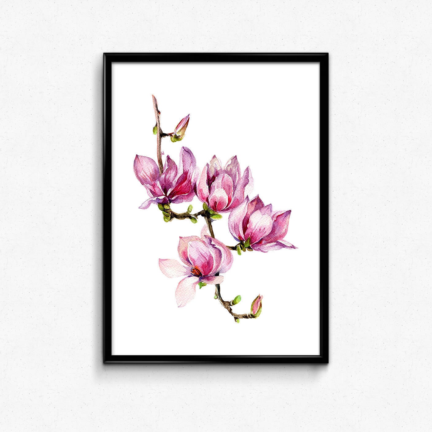 Magnolia Flower Watercolor Art Watercolor Painting Home | Etsy