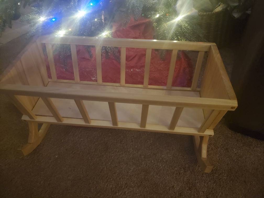 Handmade Wooden Doll Cradle Etsy