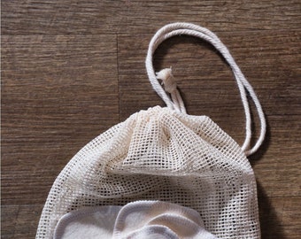 Mesh Laundry Bag - Organic Cotton - for washing facial rounds