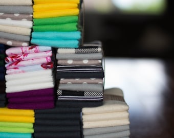 Reusable CLOTH WIPES, Hankies, Tissues, Family Cloth, Bidet Wipes, 8"x8" 100% cotton MONOCHROME