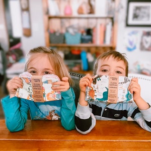 Kids NAPKINS • Fun Prints • Litterless lunch • Zero waste kitchen • Hankie and Kleenex replacement