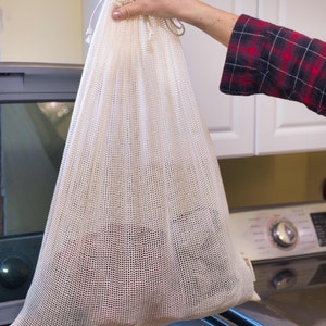 Mesh Laundry Bag JUMBO Organic Cotton for washing delicates image 3