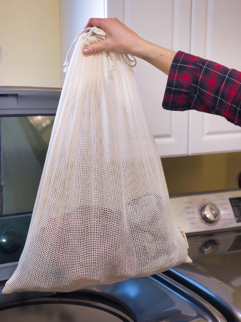 Mesh Laundry Bag JUMBO Organic Cotton for washing delicates image 3