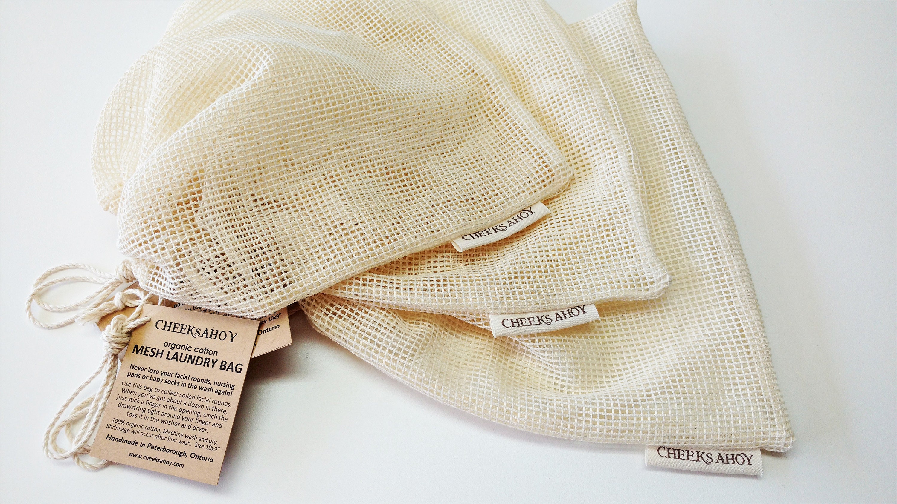 Organic Cotton Mesh Laundry Bag